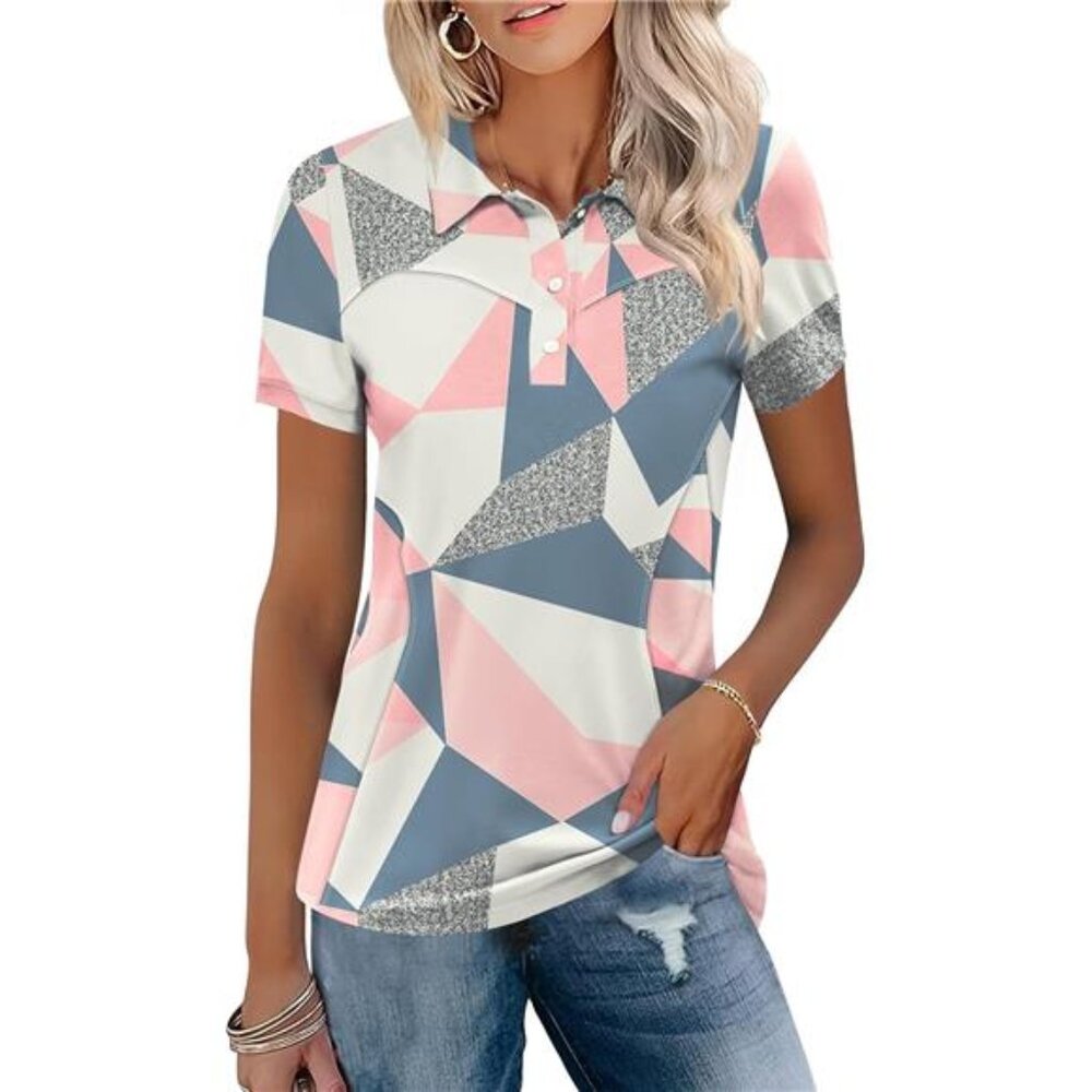 Womens Golf Polo Shirts Collared Short Sleeve T Shirt Lightweight Moisture